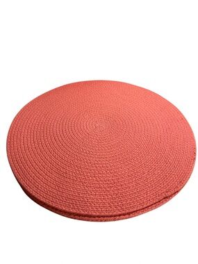 6 Cotton Woven Peach Salmon Circle Placemats Cottagecore